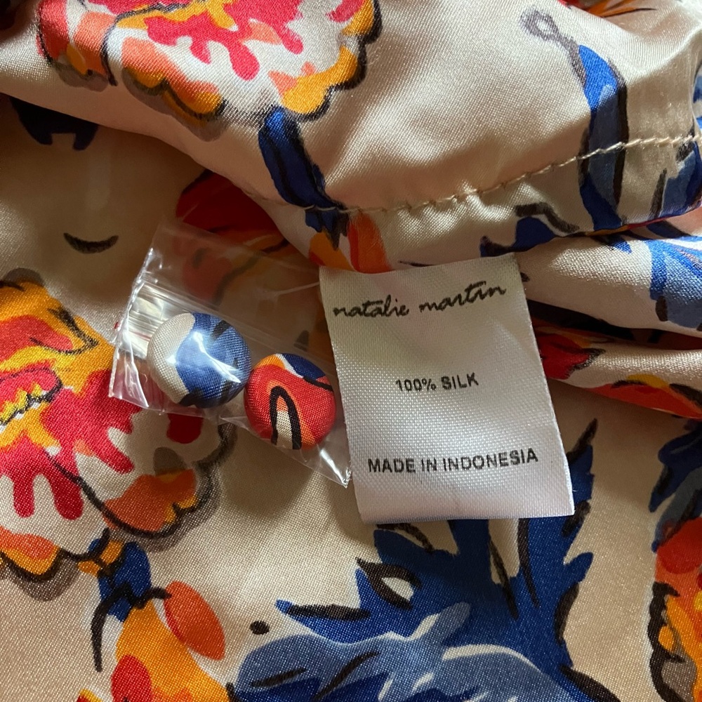 NWT Natalie Martin Silk Short Fiore Dress in Clementine S - Picture 5 of 9